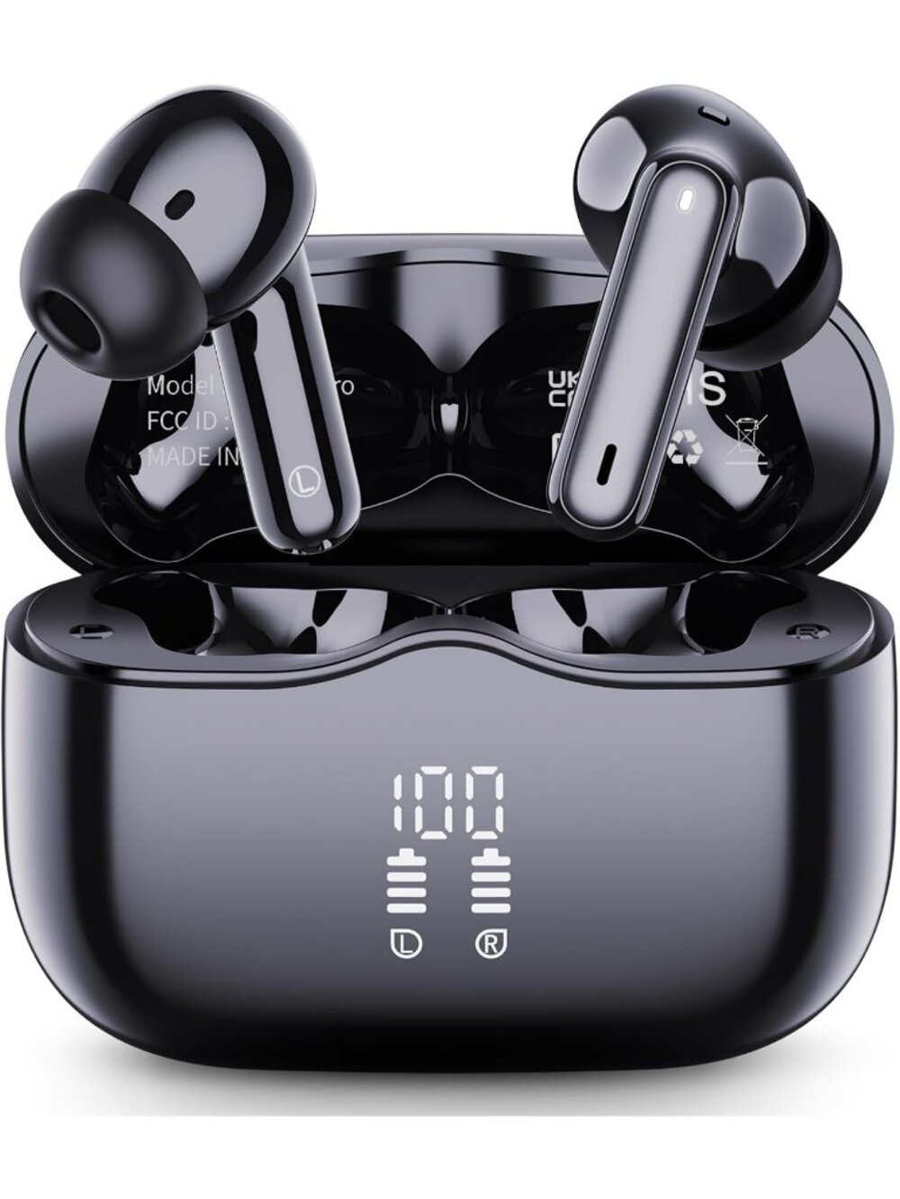 Wireless Black 4 ENC Noise Cancelling Mic 40H Playtime In-Ear Bluetooth Earbud